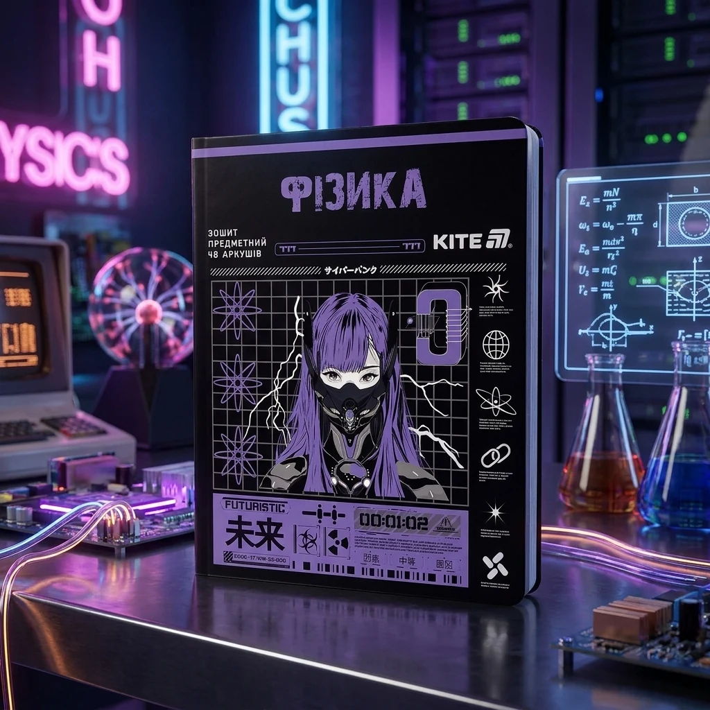 Зошит предметний 48 аркушів клітинка Cyber фізика — Зошити та щоденники