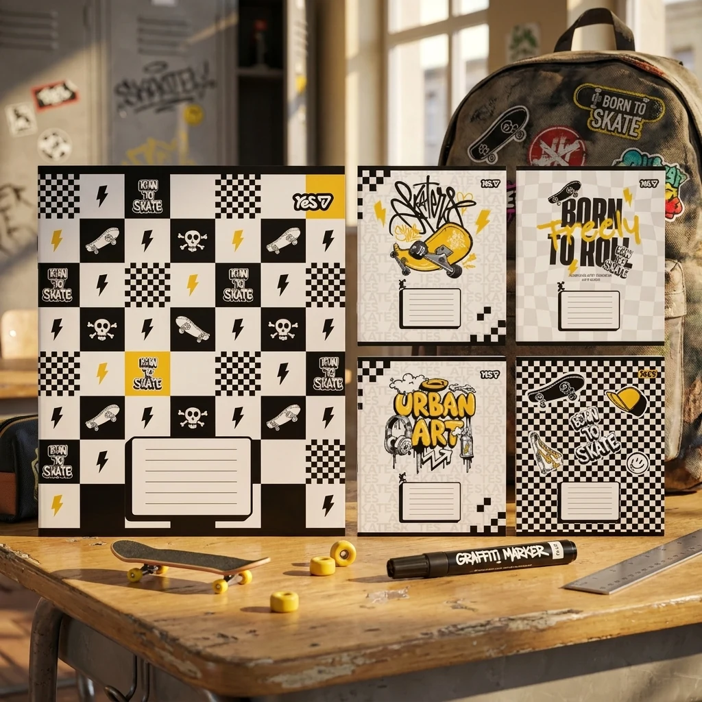 Зошит шкільний Yes Born to skate А5 12 аркушів клітинка 768714
