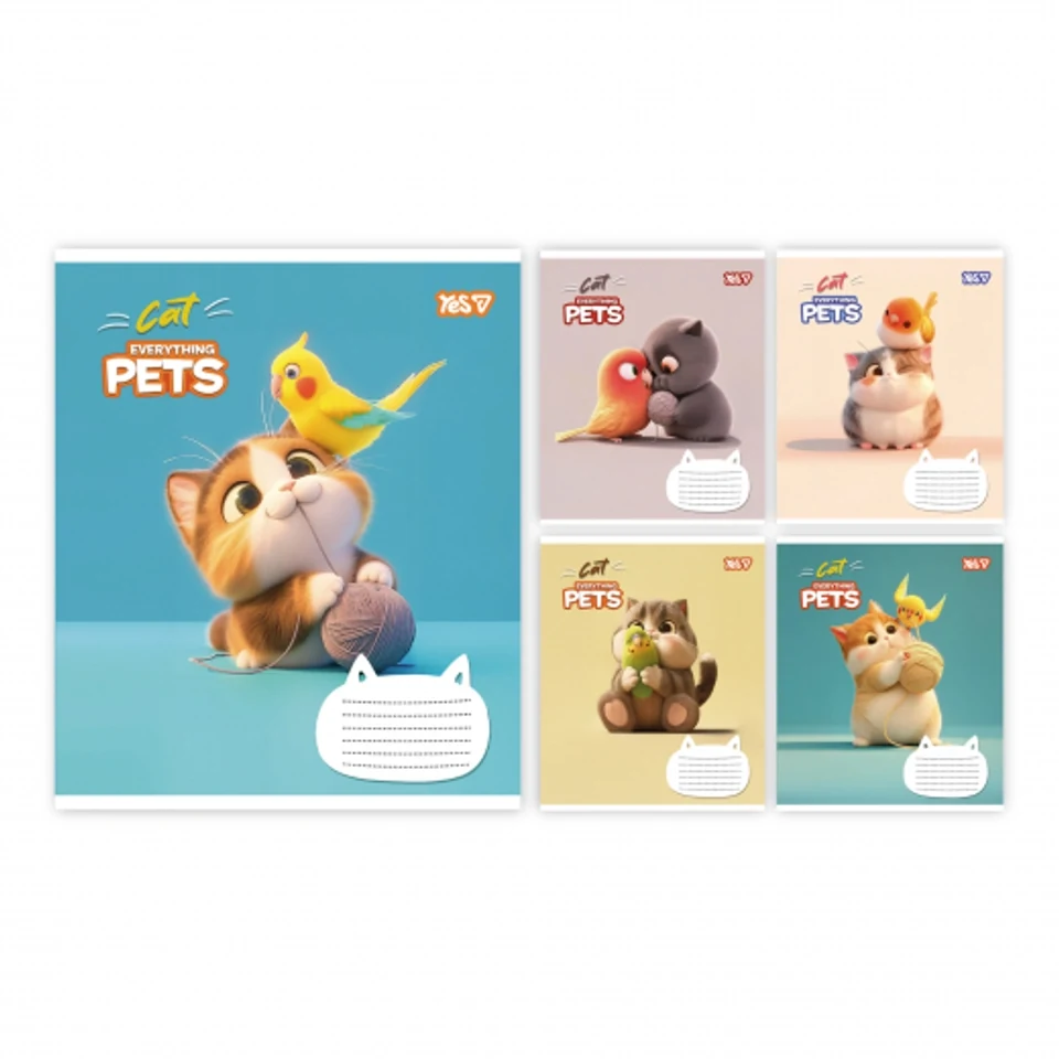 Зошит шкільний Yes Cat and pets А5 12 аркушів клітинка 768700 — фото 2