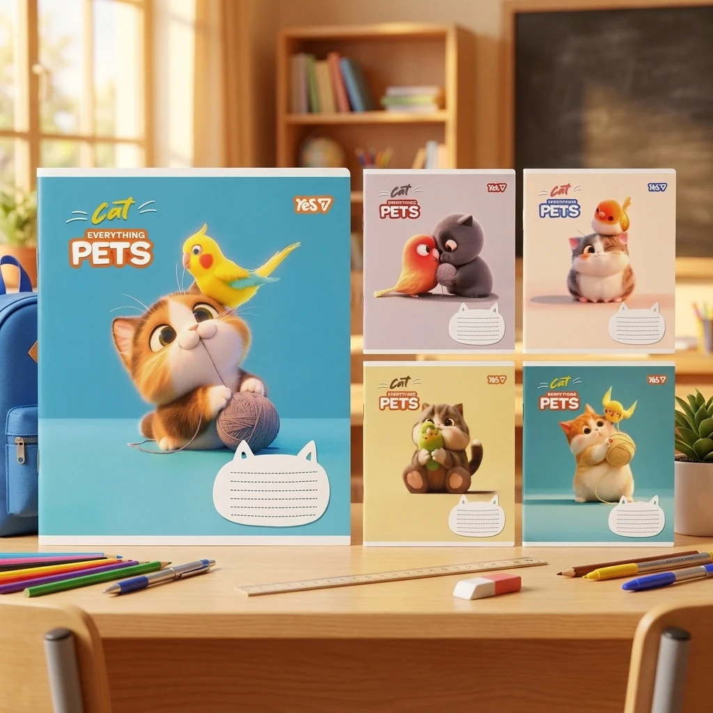 Зошит шкільний Yes Cat and pets А5 12 аркушів клітинка 768700