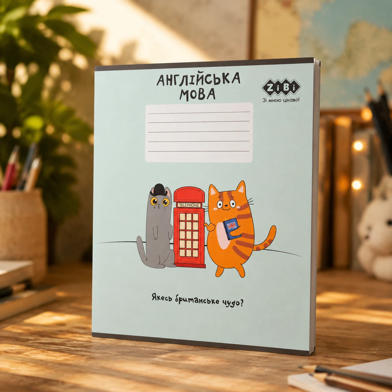 Зошит учнівський шкільний CUTE CAT 36аркушів клітинка англійська KIDS LINE ZB.1731-38 — 