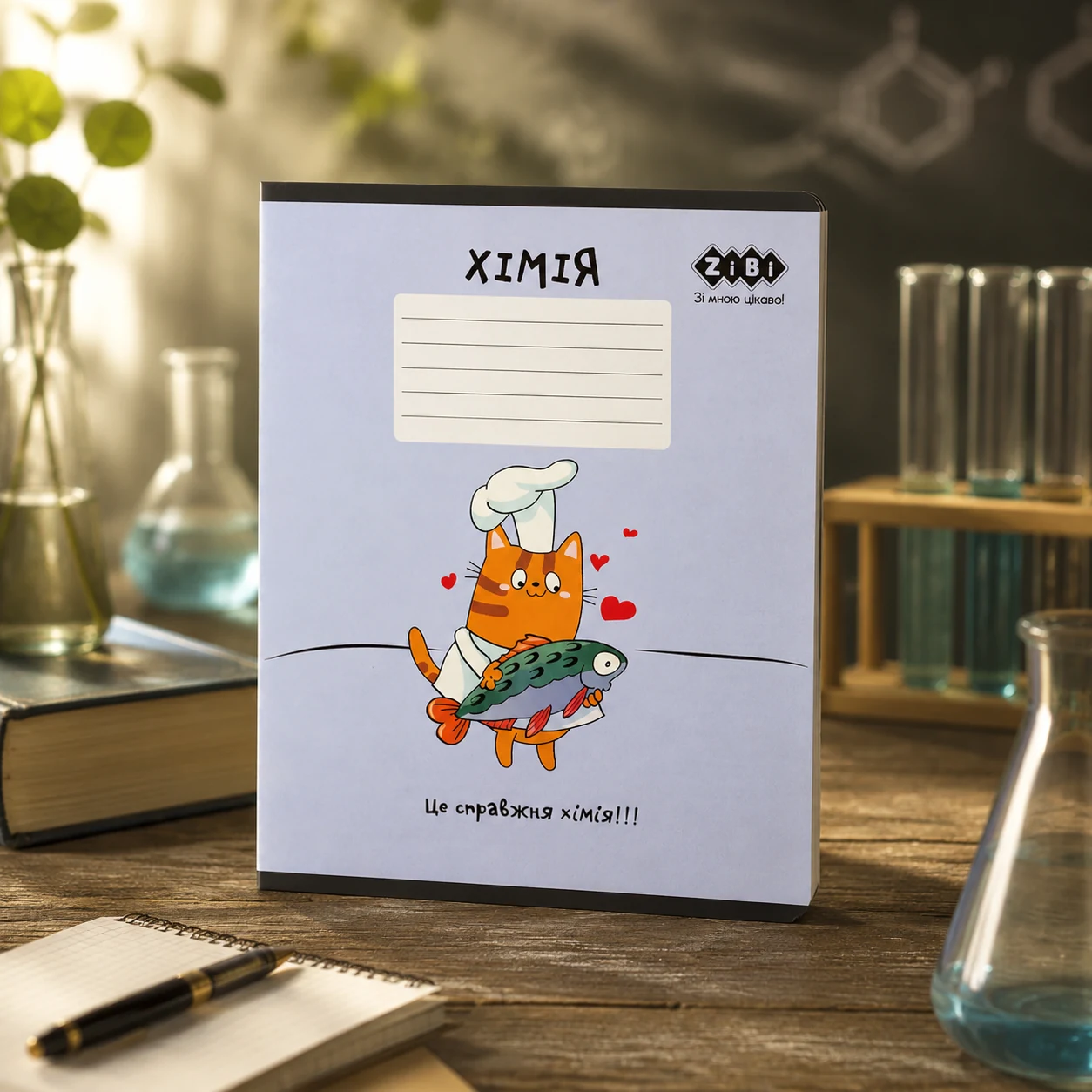 Зошит учнівський шкільний CUTE CAT 36аркушів клітинка хімія KIDS LINE ZB.1731-39 — 