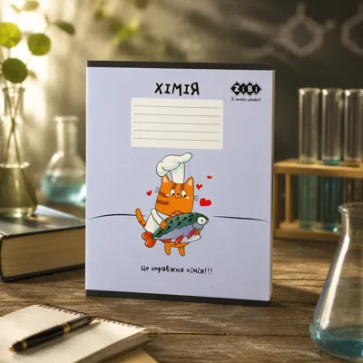 Зошит учнівський шкільний CUTE CAT 36аркушів клітинка хімія KIDS LINE ZB.1731-39