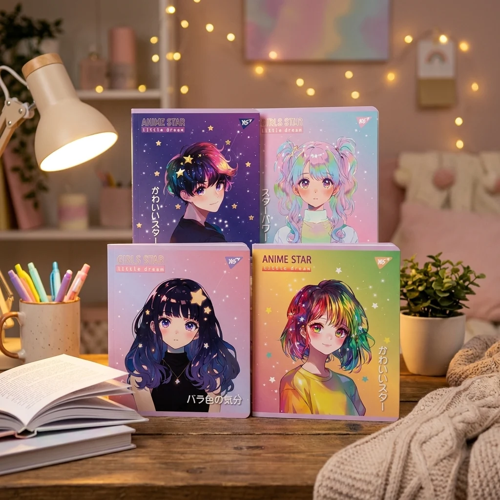 Зошит учнівський 18 аркушів клітинка Yes Преміум Anime star 767514